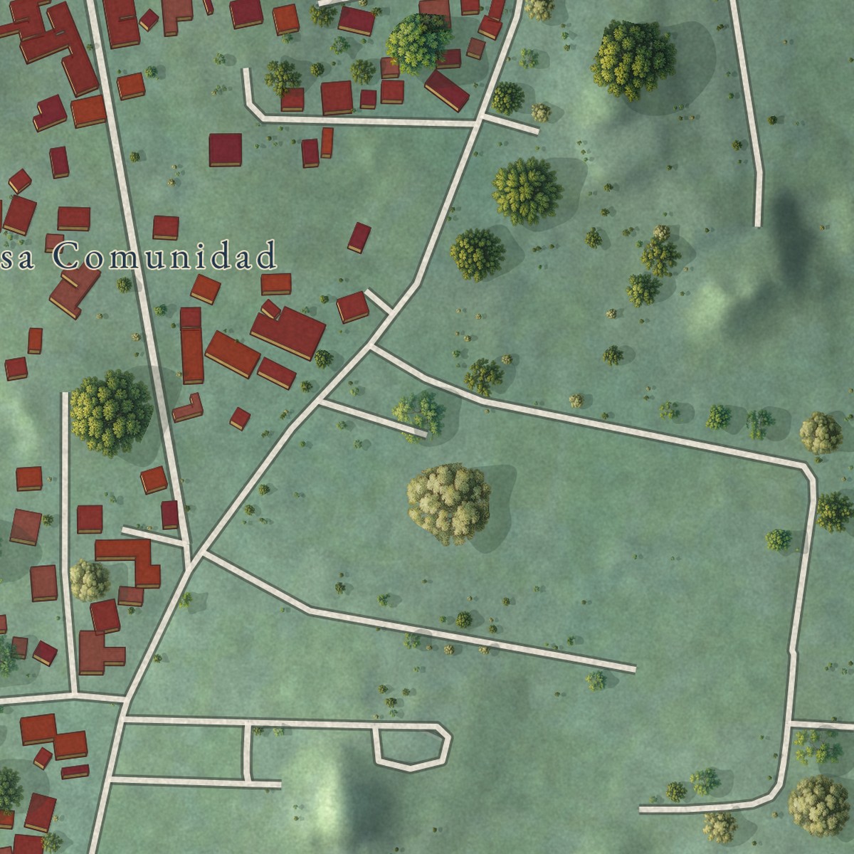Second close-up of the map of La Luisa, Puerto Rico print showing more streets and buildings