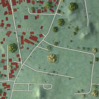 Second close-up of the map of La Luisa, Puerto Rico print showing more streets and buildings