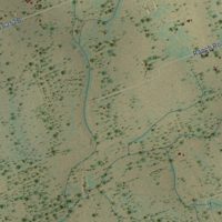 Second close-up of the map of La Moca Ranch, Texas print showing more streets and buildings