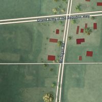 Second close-up of the map of La Paz, Indiana print showing more streets and buildings