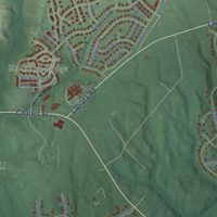 Second close-up of the map of La Plata, Maryland print showing more streets and buildings