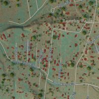 Second close-up of the map of La Puebla, New Mexico print showing more streets and buildings