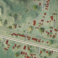 Second close-up of the map of La Puerta, Texas print showing more streets and buildings