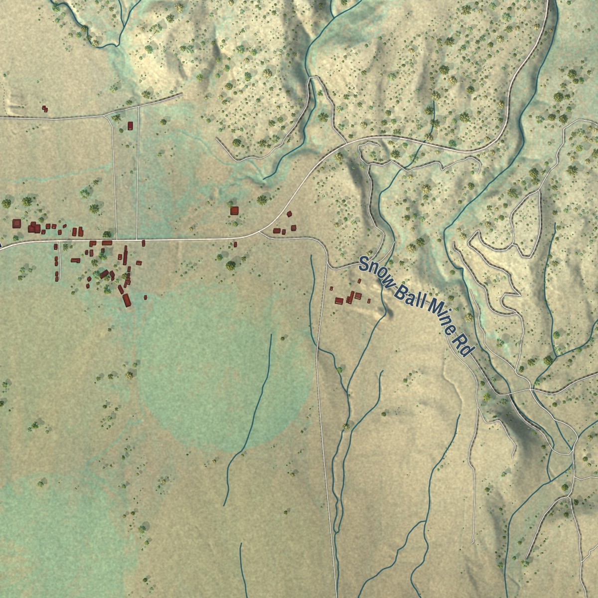 Second close-up of the map of La Sal, Utah print showing more streets and buildings