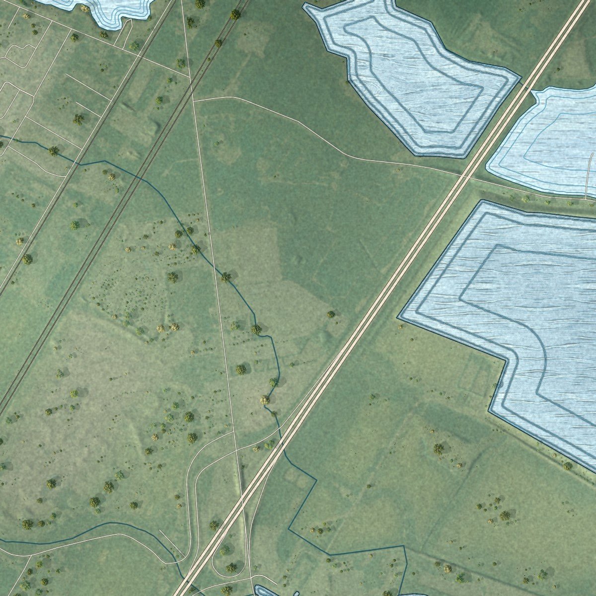 Second close-up of the map of La Salle, Michigan print showing more streets and buildings