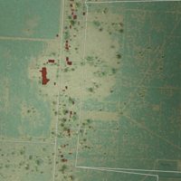 Second close-up of the map of La Tina Ranch, Texas print showing more streets and buildings