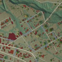 Second close-up of the map of La Vernia, Texas print showing more streets and buildings