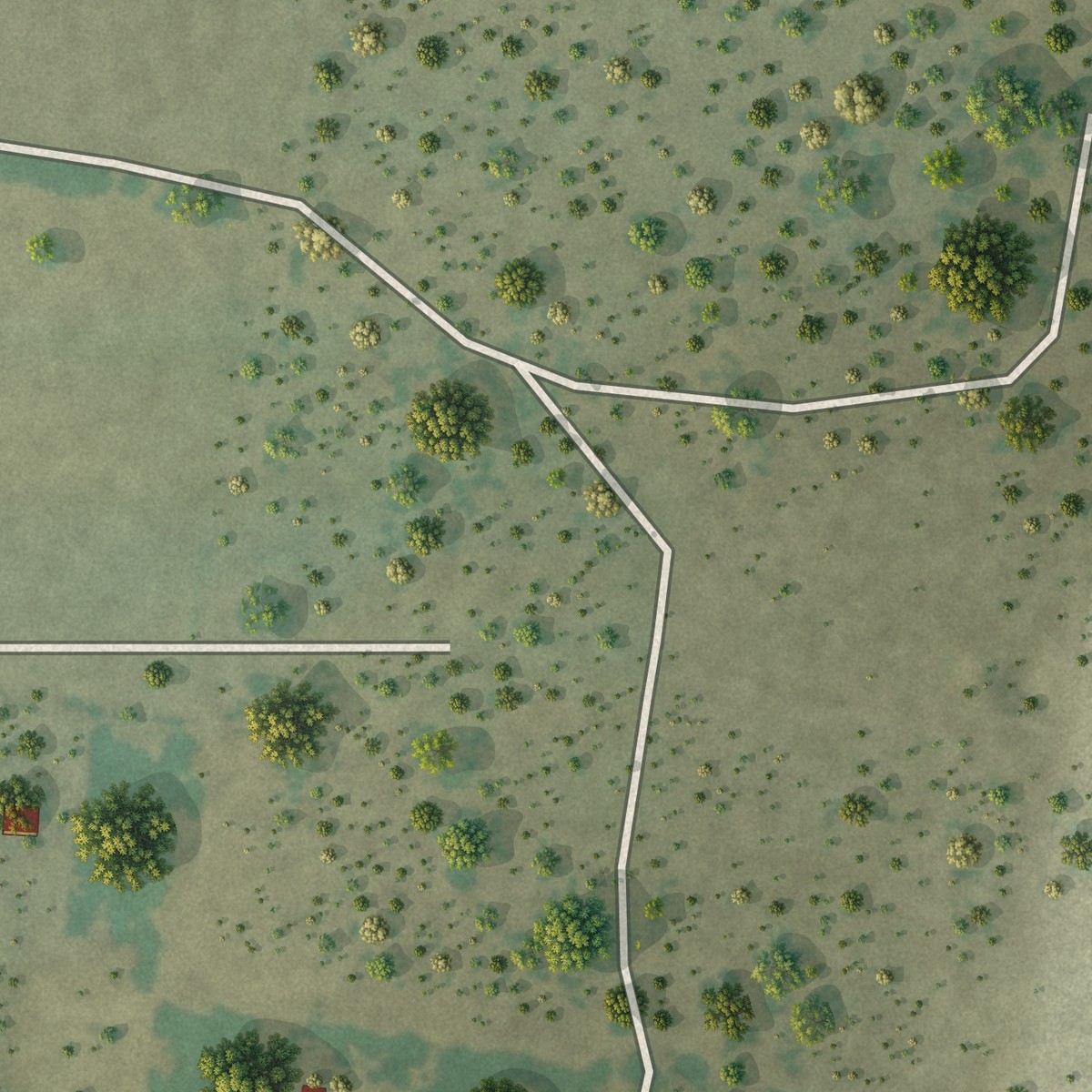 Second close-up of the map of La Victoria, Texas print showing more streets and buildings