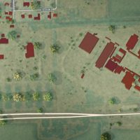Second close-up of the map of La Villa, Texas print showing more streets and buildings