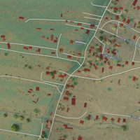 Second close-up of the map of La Villita, New Mexico print showing more streets and buildings