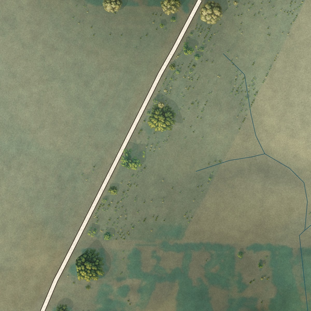 Second close-up of the map of Labish Village, Oregon print showing more streets and buildings