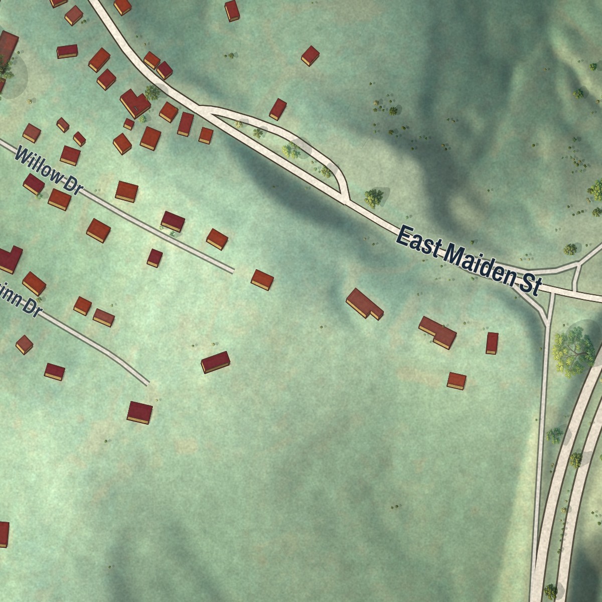 Second close-up of the map of Laboratory, Pennsylvania print showing more streets and buildings