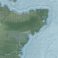 Second close-up of the map of Lacey, New Jersey print showing more streets and buildings