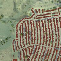 Second close-up of the map of Ladera Heights, California print showing more streets and buildings
