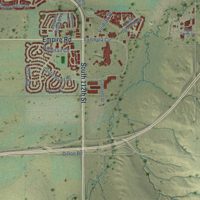 Second close-up of the map of Lafayette, Colorado print showing more streets and buildings