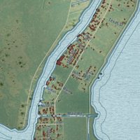 Second close-up of the map of Lafitte, Louisiana print showing more streets and buildings
