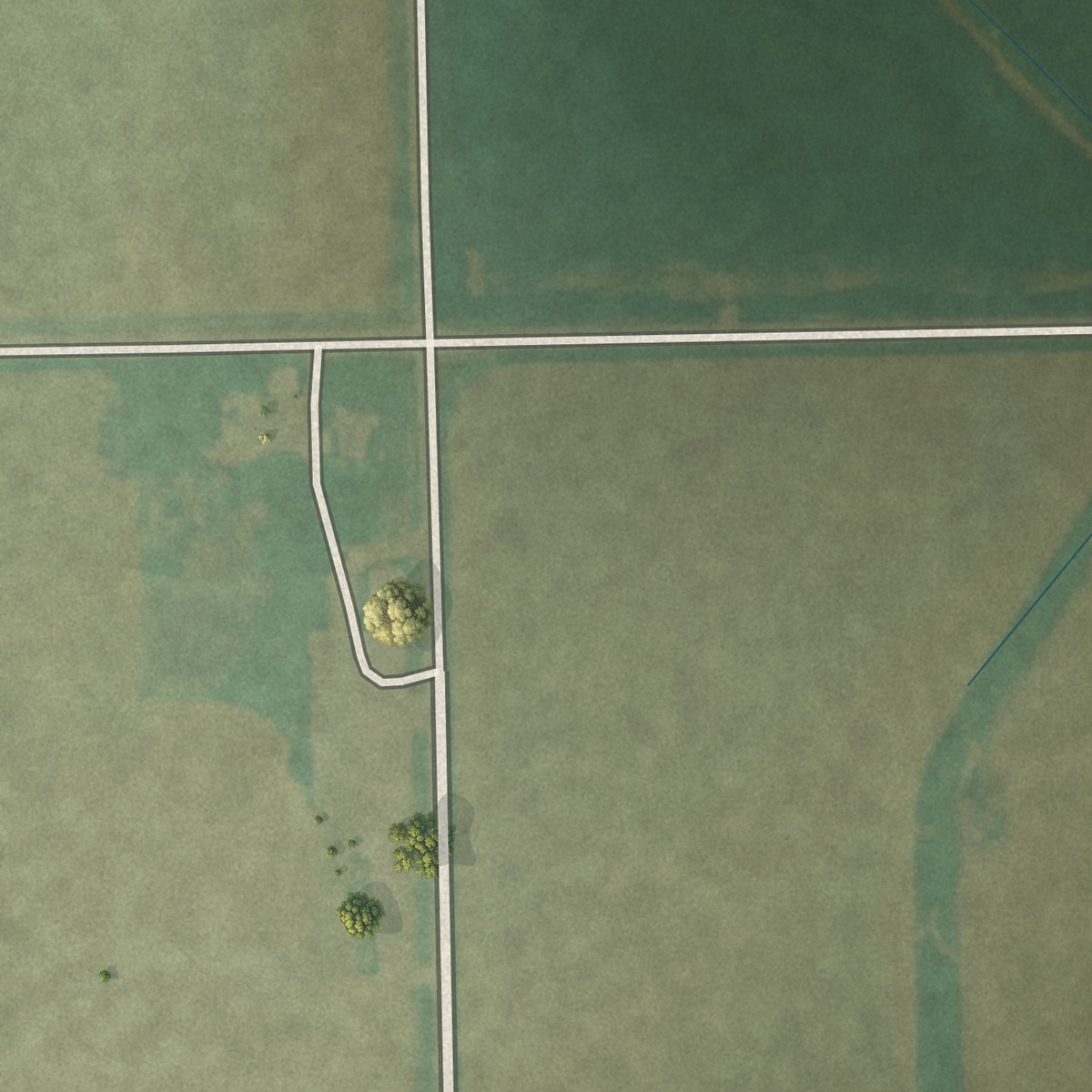 Second close-up of the map of Lafontaine, Kansas print showing more streets and buildings