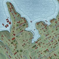 Second close-up of the map of Laguna Park, Texas print showing more streets and buildings