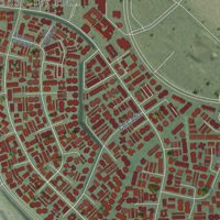 Second close-up of the map of Laguna Woods, California print showing more streets and buildings