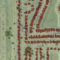 Second close-up of the map of Lake Belvedere Estates, Florida print showing more streets and buildings