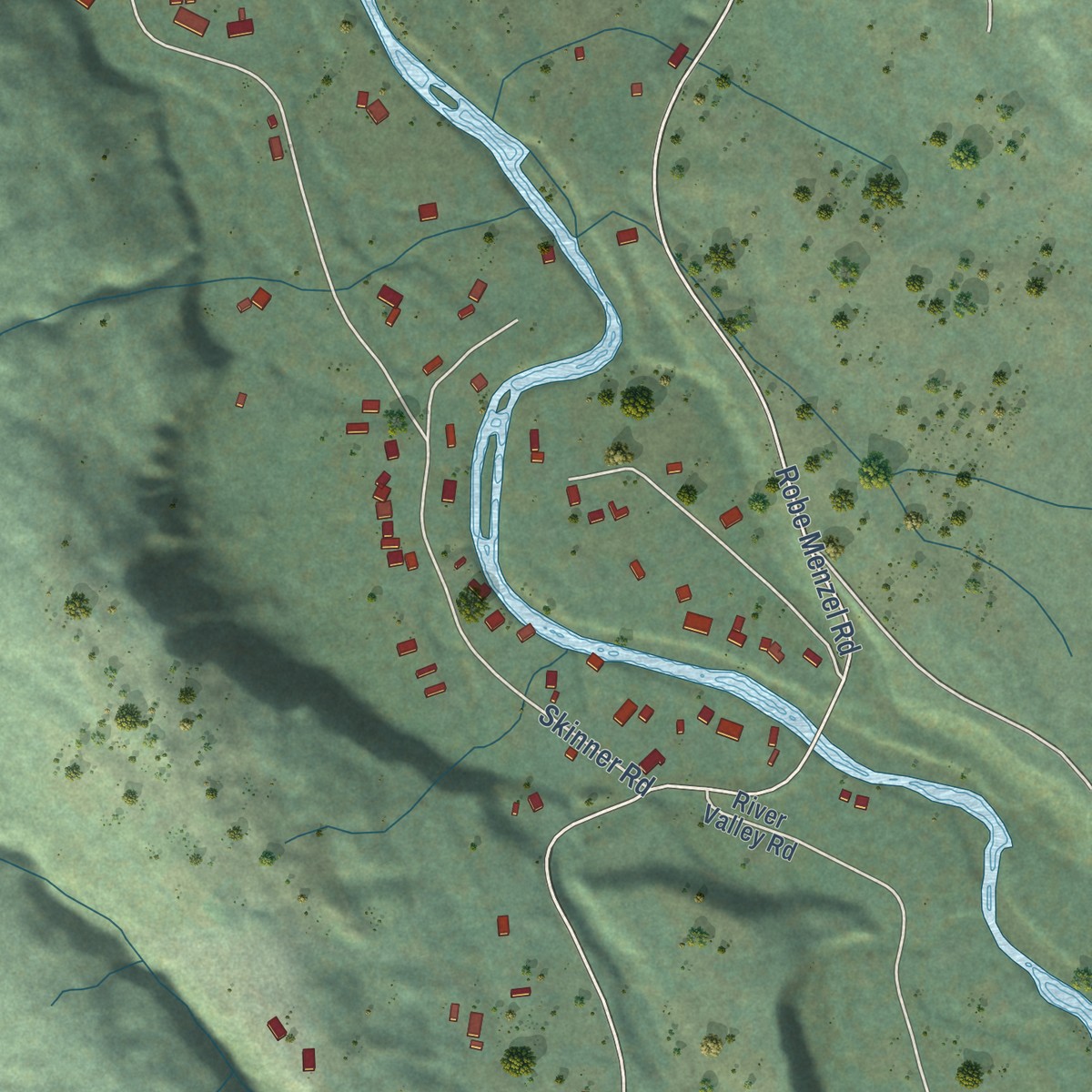 Second close-up of the map of Lake Bosworth, Washington print showing more streets and buildings