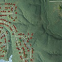 Second close-up of the map of Lake Camelot, Illinois print showing more streets and buildings