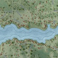 Second close-up of the map of Lake Camelot, Wisconsin print showing more streets and buildings