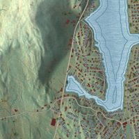Second close-up of the map of Lake Carmel, New York print showing more streets and buildings