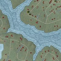 Second close-up of the map of Lake Caroline, Virginia print showing more streets and buildings