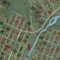 Second close-up of the map of Lake City, Colorado print showing more streets and buildings