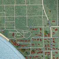 Second close-up of the map of Lake City, Michigan print showing more streets and buildings