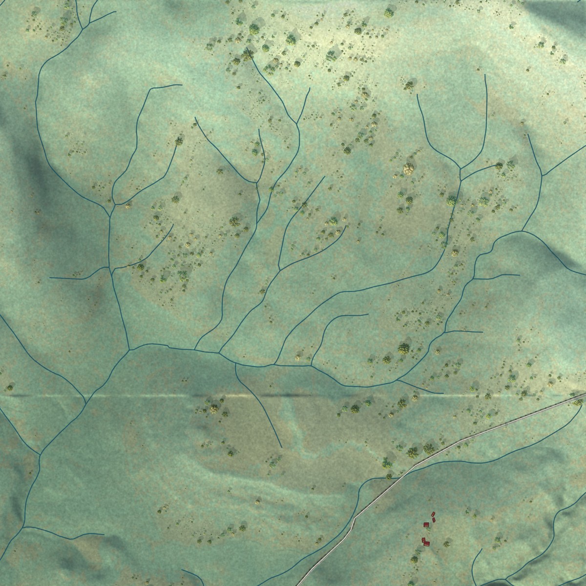 Second close-up of the map of Lake Creek, Oregon print showing more streets and buildings
