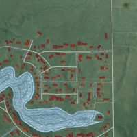 Second close-up of the map of Lake Dalecarlia, Indiana print showing more streets and buildings