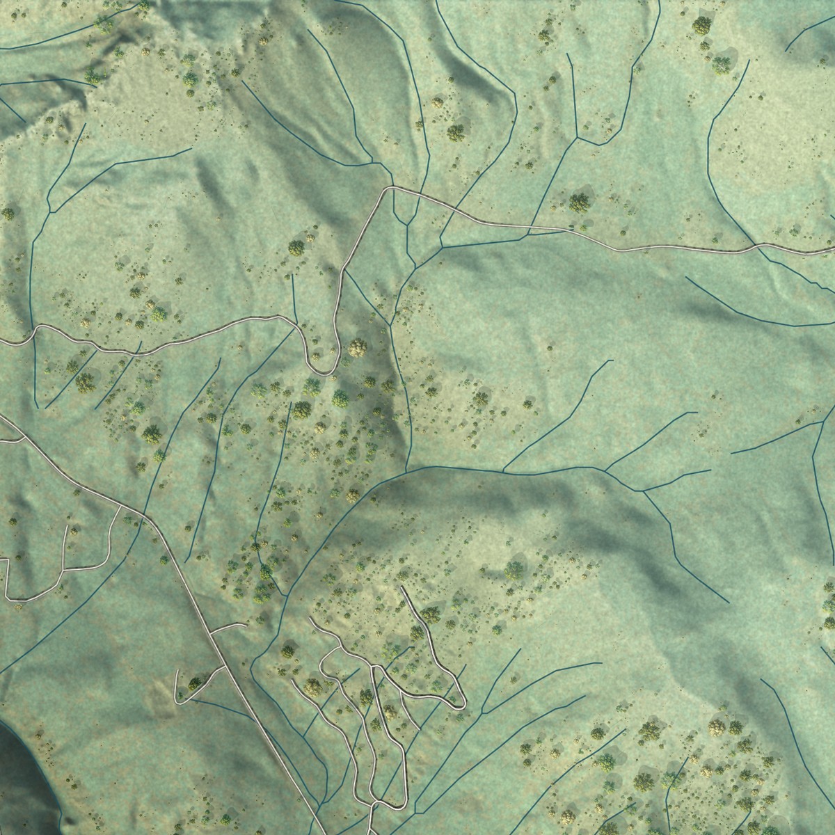 Second close-up of the map of Lake Davis, California print showing more streets and buildings