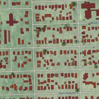 Second close-up of the map of Lake Eola Heights, Florida print showing more streets and buildings