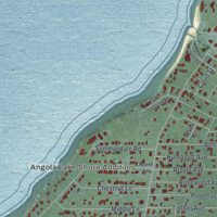 Second close-up of the map of Lake Erie Beach, New York print showing more streets and buildings