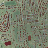 Second close-up of the map of Lake Grove, New York print showing more streets and buildings