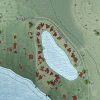 Second close-up of the map of Lake Hart, Florida print showing more streets and buildings