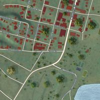 Second close-up of the map of Lake Linden, Michigan print showing more streets and buildings