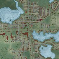 Second close-up of the map of Lake Mary, Florida print showing more streets and buildings