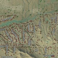 Second close-up of the map of Lake Mathews, California print showing more streets and buildings