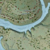Second close-up of the map of Lake Medina Shores, Texas print showing more streets and buildings