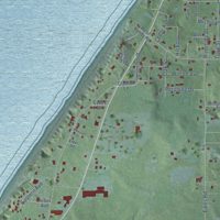 Second close-up of the map of Lake Michigan Beach, Michigan print showing more streets and buildings