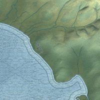 Second close-up of the map of Lake Minchumina, Alaska print showing more streets and buildings
