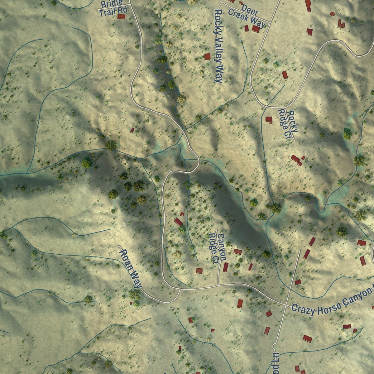 Second close-up of the map of Lake Riverside, California print showing more streets and buildings