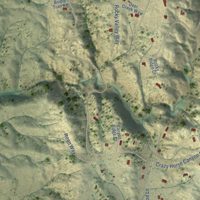 Second close-up of the map of Lake Riverside, California print showing more streets and buildings