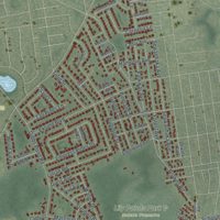 Second close-up of the map of Lake Ronkonkoma, New York print showing more streets and buildings