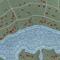 Second close-up of the map of Lake Seneca, Ohio print showing more streets and buildings