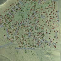 Second close-up of the map of Lake Shastina, California print showing more streets and buildings