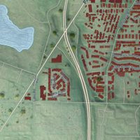 Second close-up of the map of Lake Stickney, Washington print showing more streets and buildings